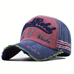 Vintage Ripped Baseball Cap Letter Embroidery Distressed Dad Hat