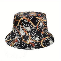 Reversible Chain Print Bucket Hat Casual Travel Beach Hats Unisex
