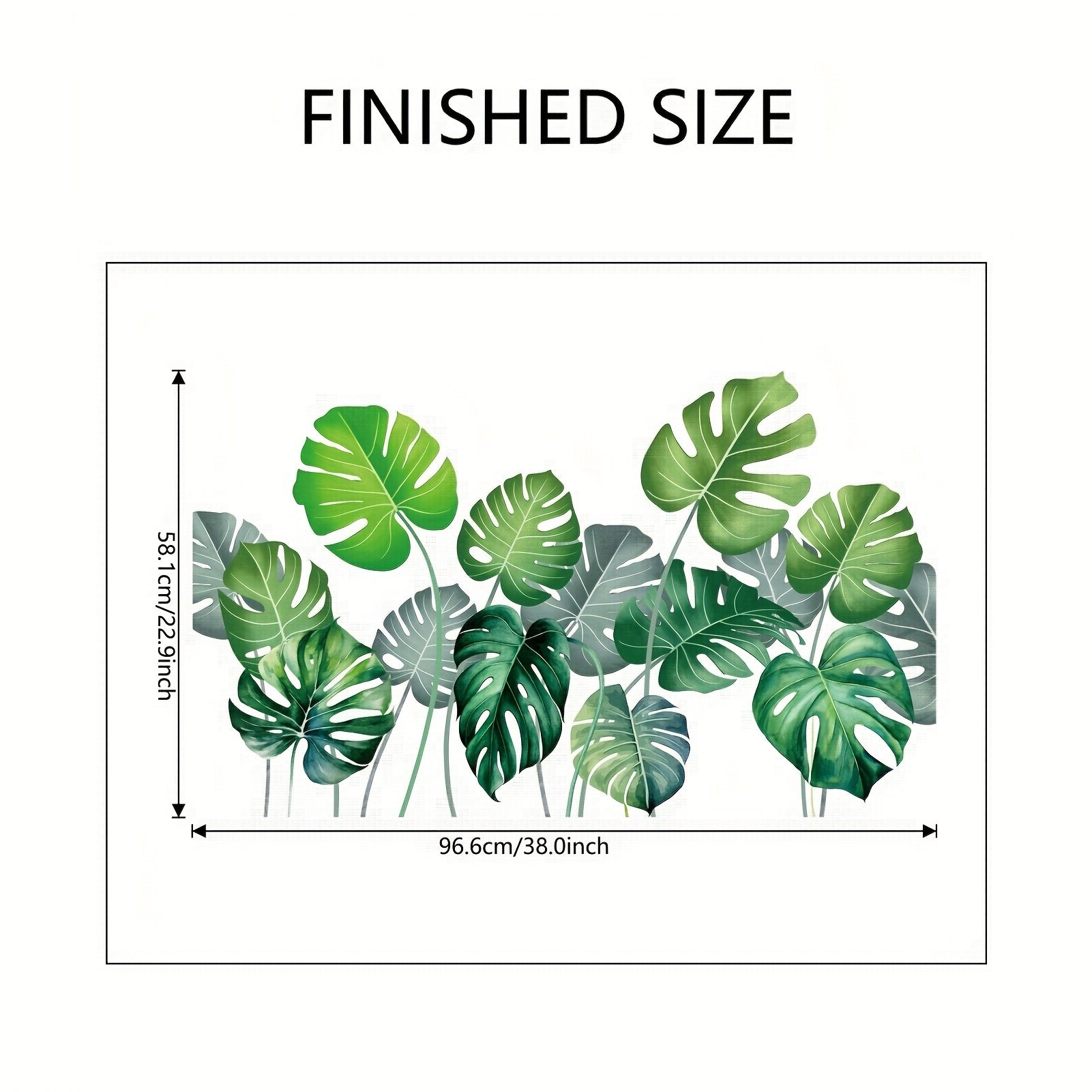 2pcs Green Tropical Plants Wall Stickers For Living Room