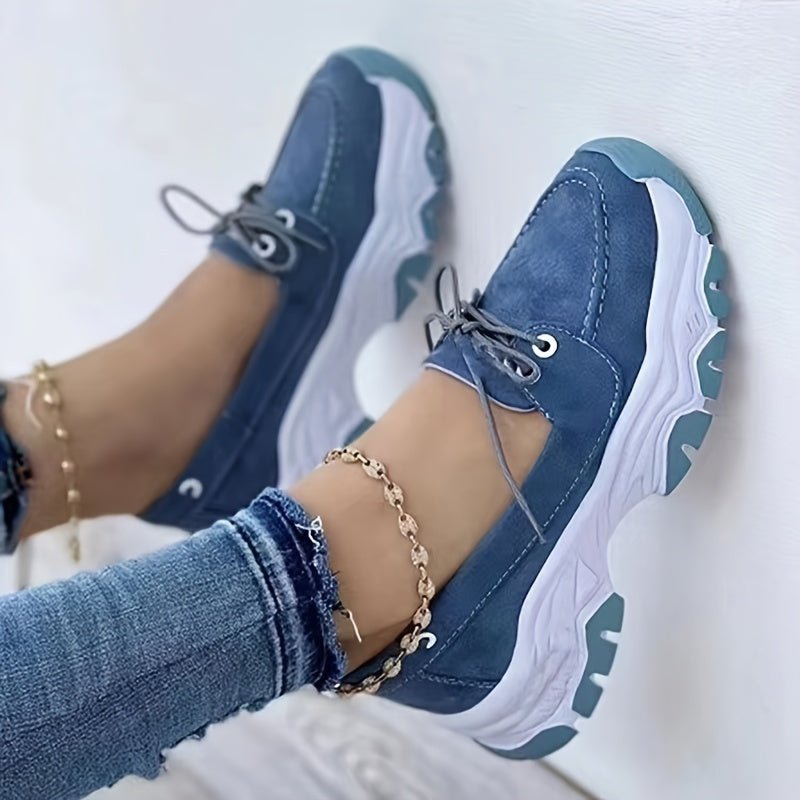 Women's Slip On Casual Shoes Breathable Low Top Lace Up Sports Sneakers
