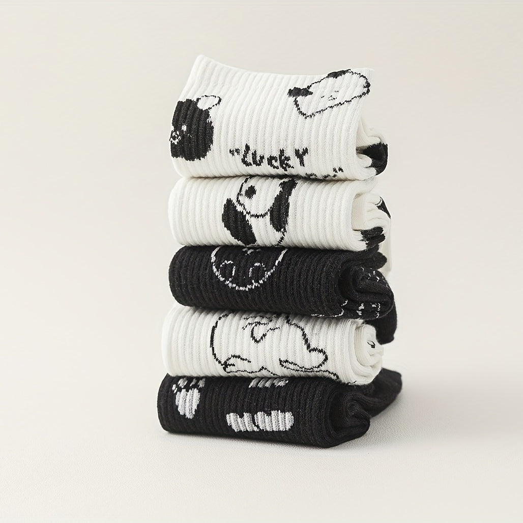 5 Pairs Girls Cartoon Animal Socks Cotton Crew Children s Socks