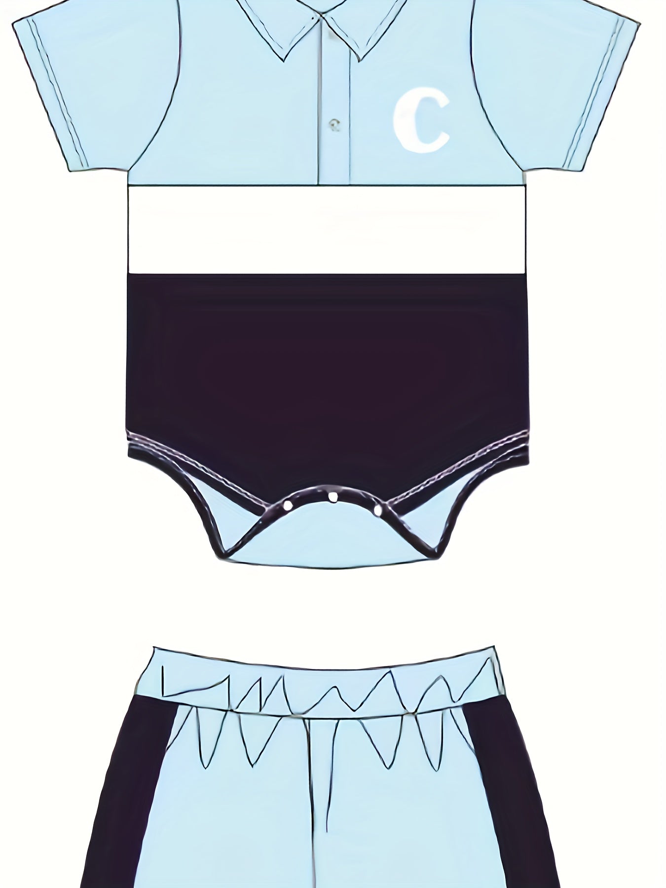 2pcs Baby Boy Shirt & Shorts Set Embroidery Stitching Newborn Casual Knitted