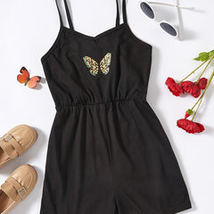 Leopard Butterfly Print Cami Jumpsuit for Summer