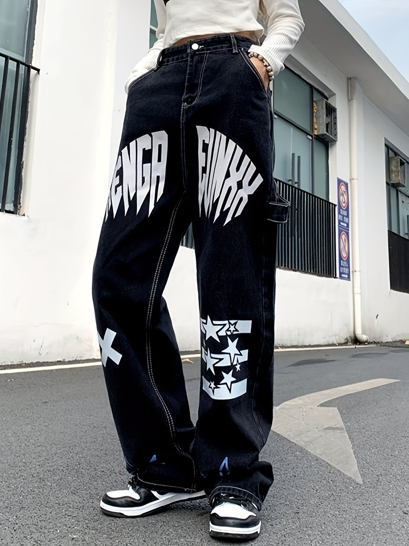 Baggy Denim Pants Wide Leg Loose Cargo Jeans