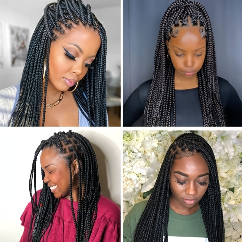 91 44 Cm Long Braided Synthetic Wigs Box Braided Knotless Cornrow Long Hair