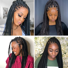 91 44 Cm Long Braided Synthetic Wigs Box Braided Knotless Cornrow Long Hair