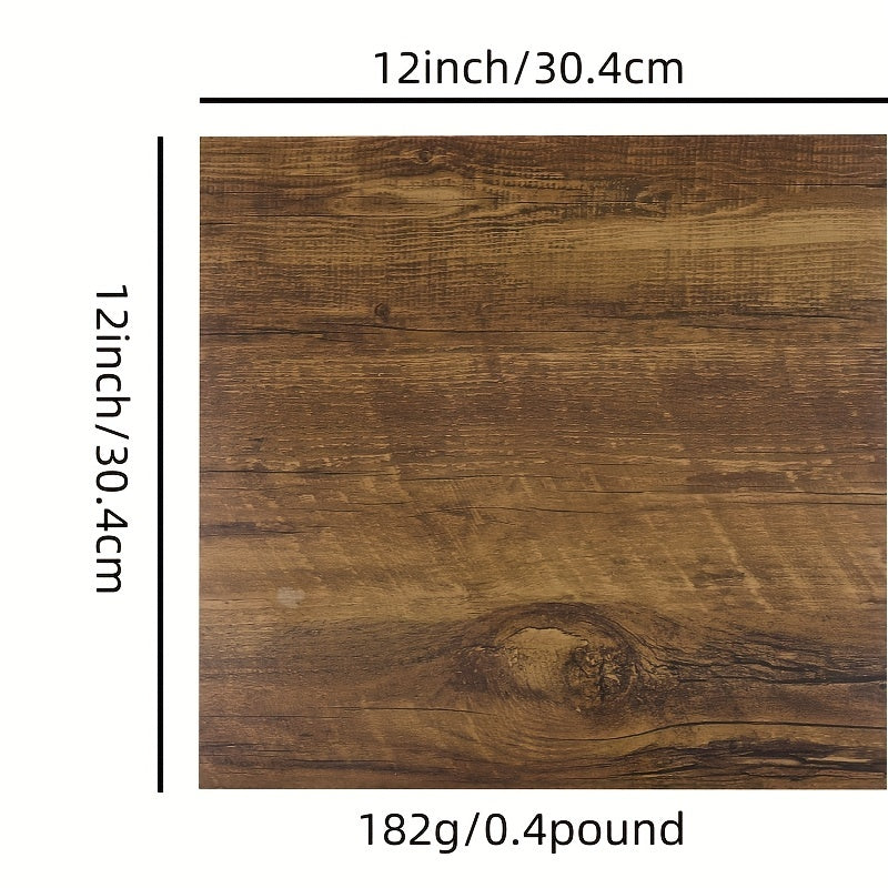 5pcs Wood Grain Adhesive Floor Tiles Stickers PVC Waterproof Peel And Stick Tile