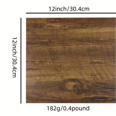5pcs Wood Grain Adhesive Floor Tiles Stickers PVC Waterproof Peel And Stick Tile