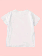 Girl's Cartoon Graphic T-shirt Casual Tee Top