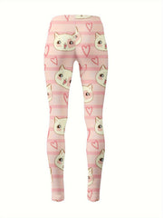 Kitty Graphic Leggings Girls Stripped Leggings Spring Fall Gift