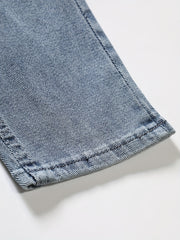 Classic Distressed Slim Fit Jeans Men's Casual Stretch Denim Pants
