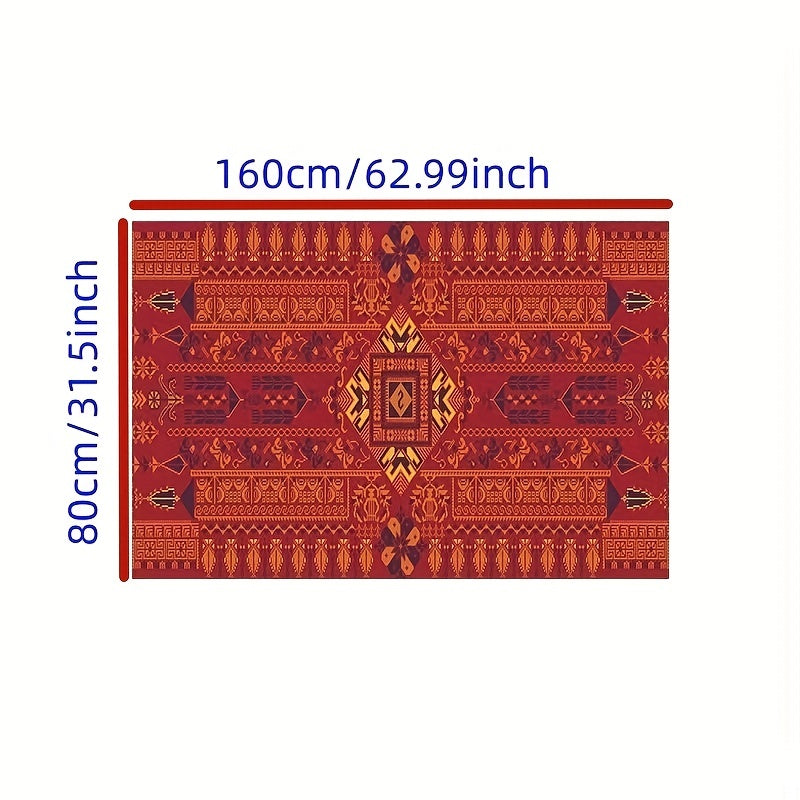 Vintage Boho Area Rug Non Slip Stain Resistant Machine Washable Carpet