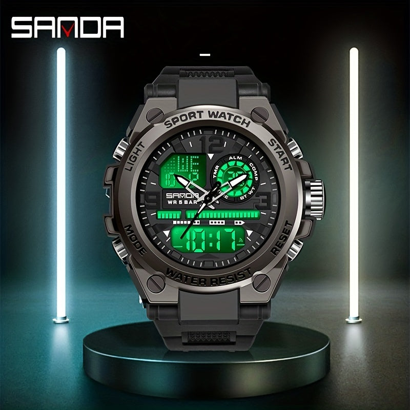 Sanda Waterproof Diving Men's Watch Sports Digital Multifunctional Watch