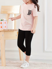 4pcs Little Girl's Cropped Leggings Modal Thin Sports Pants