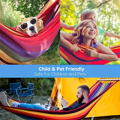 Portable Canvas Hammock - Holds 149 69KG - Anti-roll - Outdoor Travel