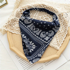 Paisley Print Head Scarf Triangle Bandana Hairband Elastic Headwrap