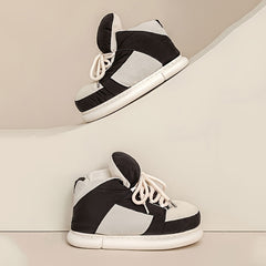 Men's Thick Thermal Slippers Anti-skid Comfortable Lace Up Shoes for Winter