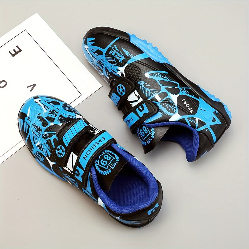 Boy's Turf Football Boots Outdoor Anti-skid No Tie TF Soccer Cleats