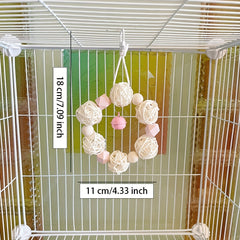 Bird Chewing Rattan Toy Small Parrot Hanging Swing Molar Toy
