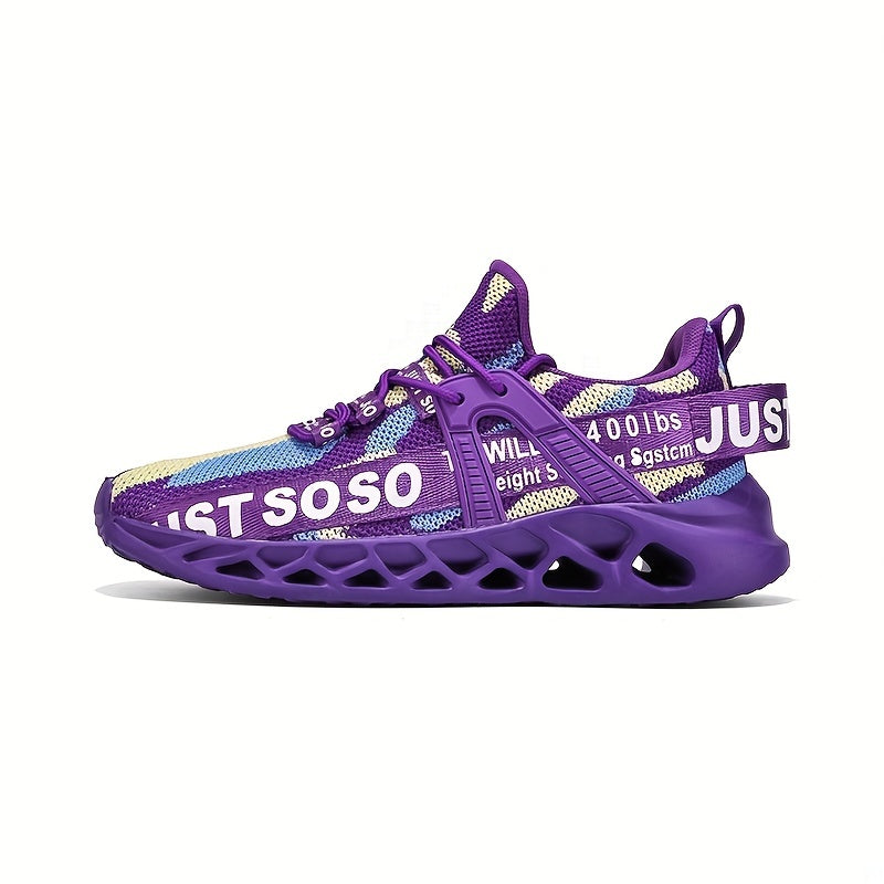 Women's Graphic Blade Athletic Sneakers Lace Up Weaving Shoes