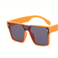 Oversized Square Sunglasses Flat Top One piece Punk Casual Eyewear UV400