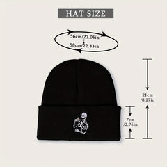 Men's Skull Head Drinking Tea Knitted Cap