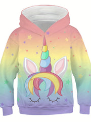 Girls Unicorn Hoodie Boys Cartoon Sports Hoodie Coat
