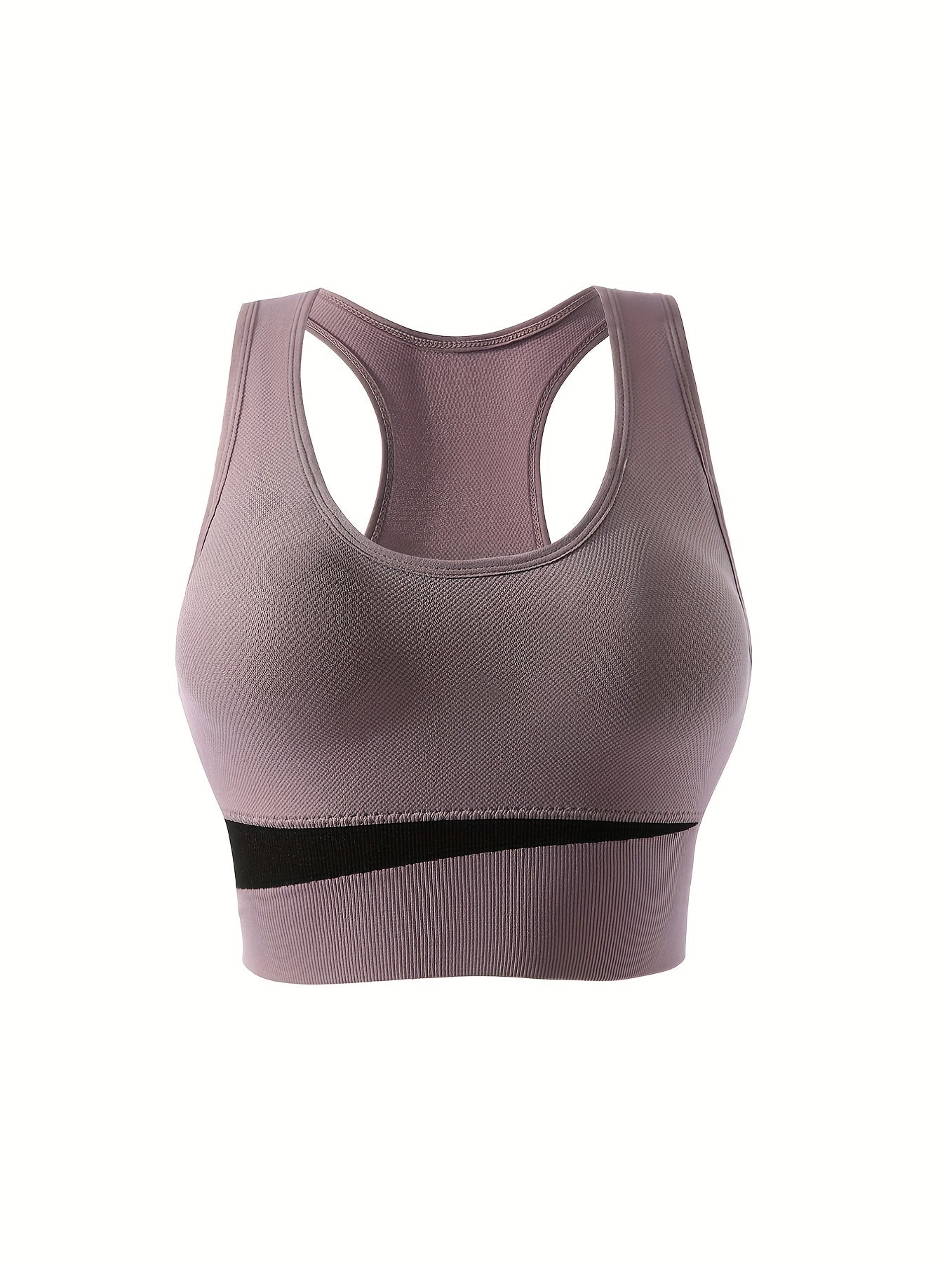 3pcs Colorblock Sports Bras Racer Back Wireless Bra