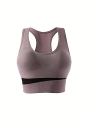 3pcs Colorblock Sports Bras Racer Back Wireless Bra