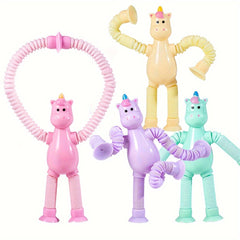4pcs Unicorn Stretch Tubes with Suction Cups DIY Relax Toys Purple