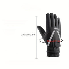 Winter Warm Gloves Outdoor Cycling Ski Gloves With Reflective Strips