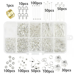 DIY Earring Accessories Kit Golden & Silver Jewelry Beads Pliers Set 5g