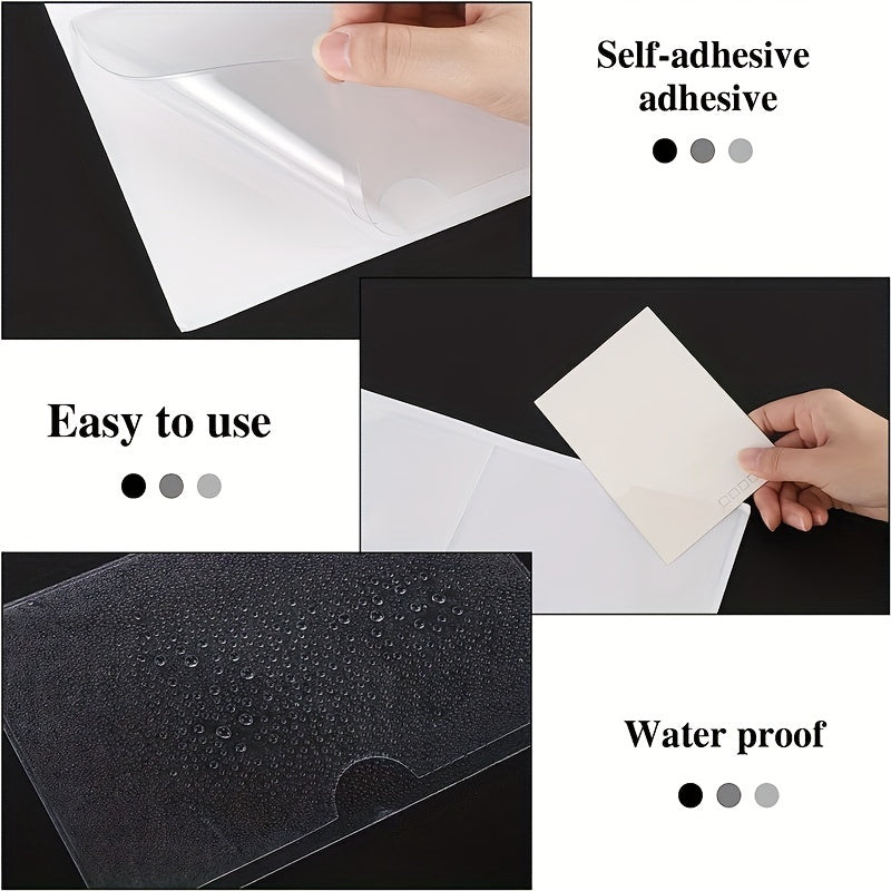 12 Pack Adhesive 16x11 Index Card Pockets Clear Plastic Labels Holders