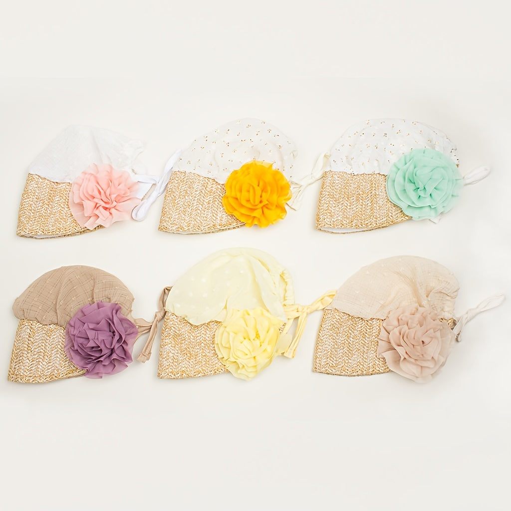 Baby Lace Breathable Sun Hat - Knitted Straw Hat for Newborns