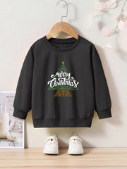 OERYUI Christmas Tree Graphic Long Sleeve Sweatshirt Boys Girls Crew Neck Pullov