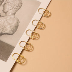10pcs Rose Gold Love Paper Clip Heart Stationery Bookmark Decoration