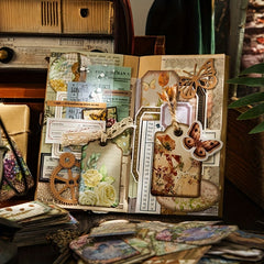 Vintage Pattern Stickers Set for Notebook Vase Book D