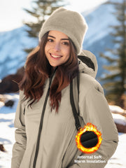 Women's Fleece Outdoor Jacket Hooded Zipper Windproof Activewear