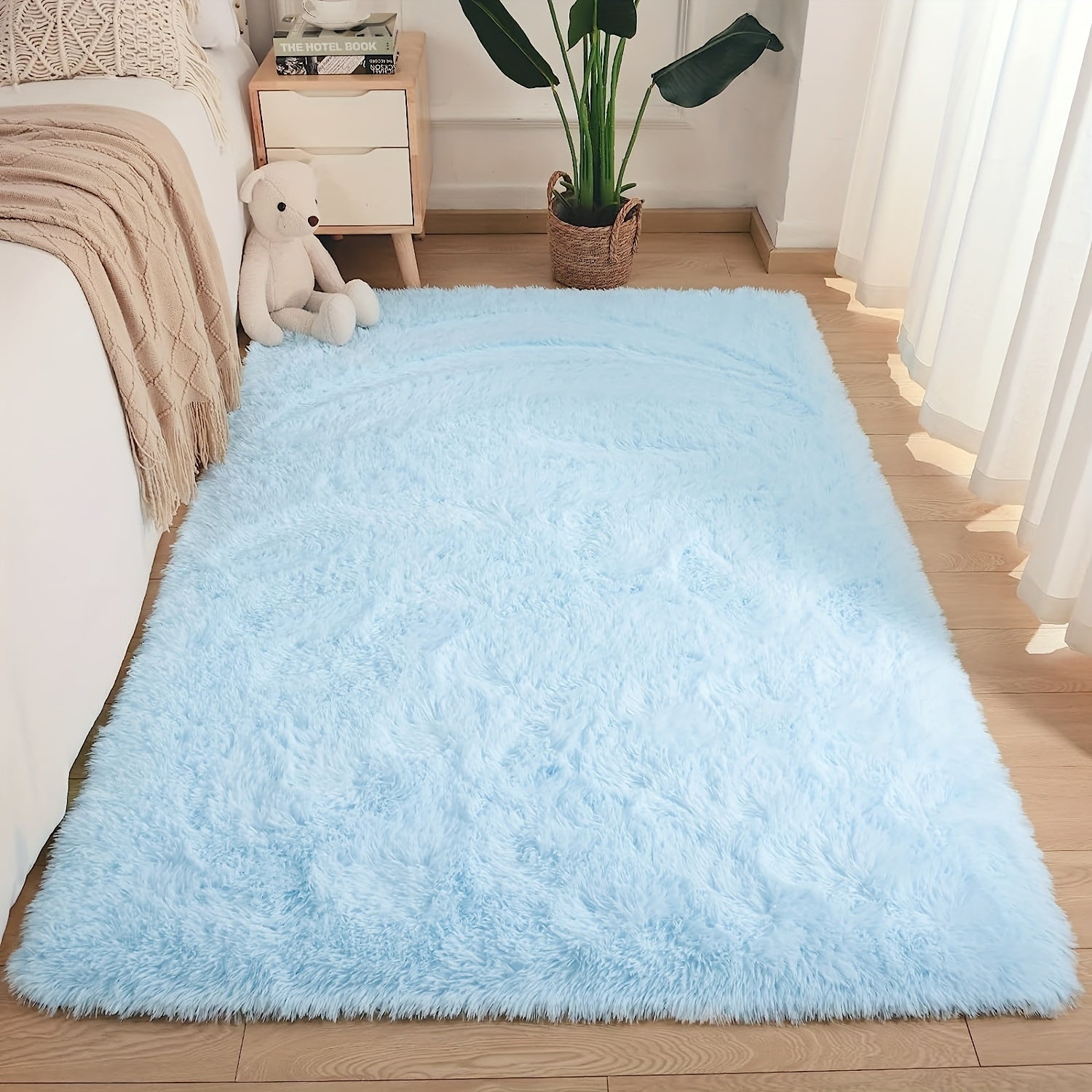 Large Plush Rug 3' x 28ft, 5' x 25ft - Non Slip Washable Soft Area Carpet