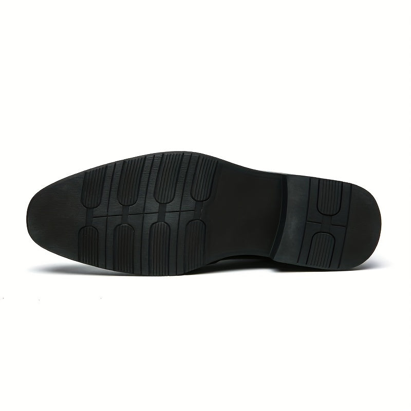 Men's Double Monk Strap Loafers Glossy Dress Shoes
