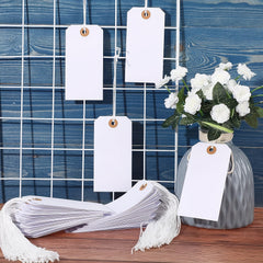100pcs Writable Blank Luggage Labels with Wire Ties & Eyelet