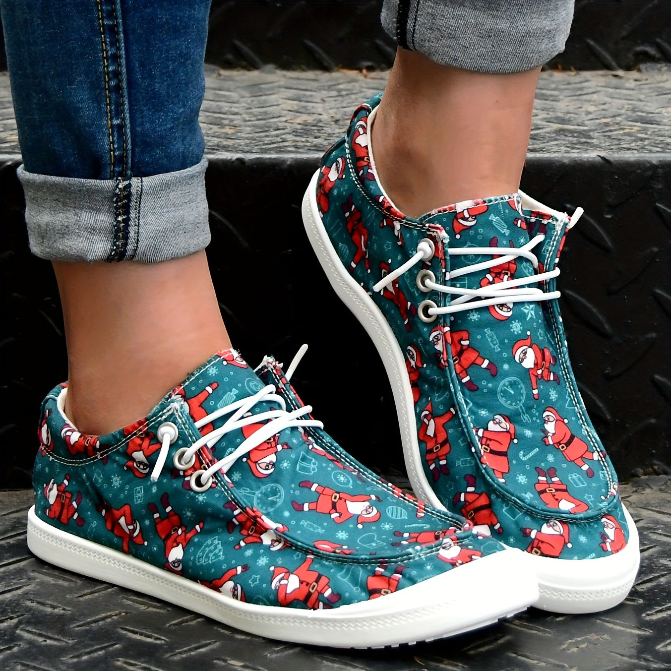 Women's Christmas Santa Claus Sneakers Lightweight Casual Shoes