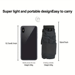 Compact Windproof UV Protection Mini 5 Fold Pocket Umbrella