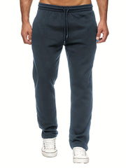 Men's Solid Fleece Loose Sports Pants - Small & Order Size Up