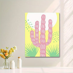 6pcs Cacti DIY Acrylic Painting Set, 40x50 Frameless, Number Coloring Kit