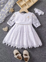 Boho Style Flower Hollow Out Little Girls Princess Dress