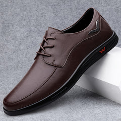 CLOHOO Men's Breathable Leather Lightweight Loafer Shoes