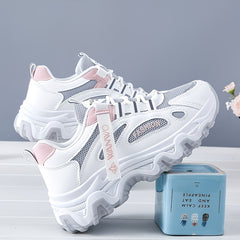 Thick Bottom Mesh Breathable Sneakers Heighten Comfortable Running Shoes