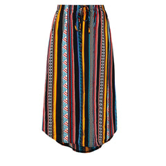 Geo Print Drawstring Skirt for Women