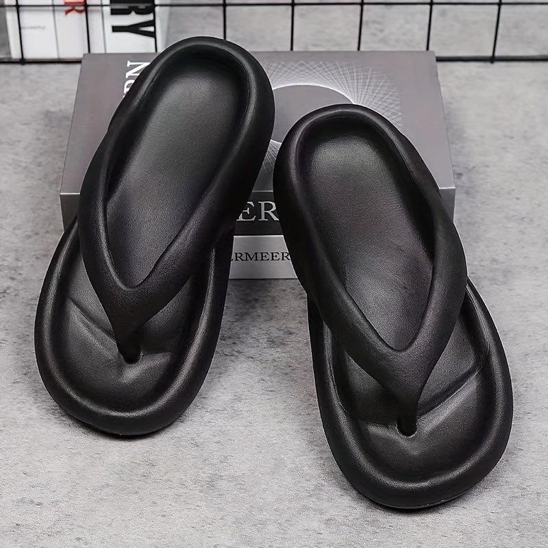 Men's Thong Sandals Casual Non Slip Pillow Sandals Outdoor Beach Shower